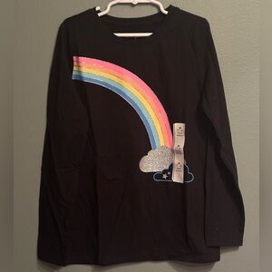 Cat & Jack Little Girls Neon Rainbow Longsleeve Top